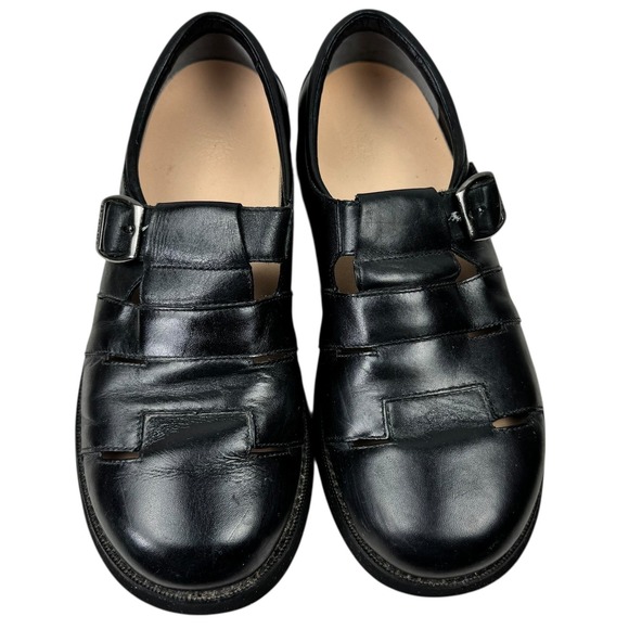 Propét Women's 9.5 Extra Wide Black Leather Fisherman Sandals Buckle Strap - Picture 7 of 14